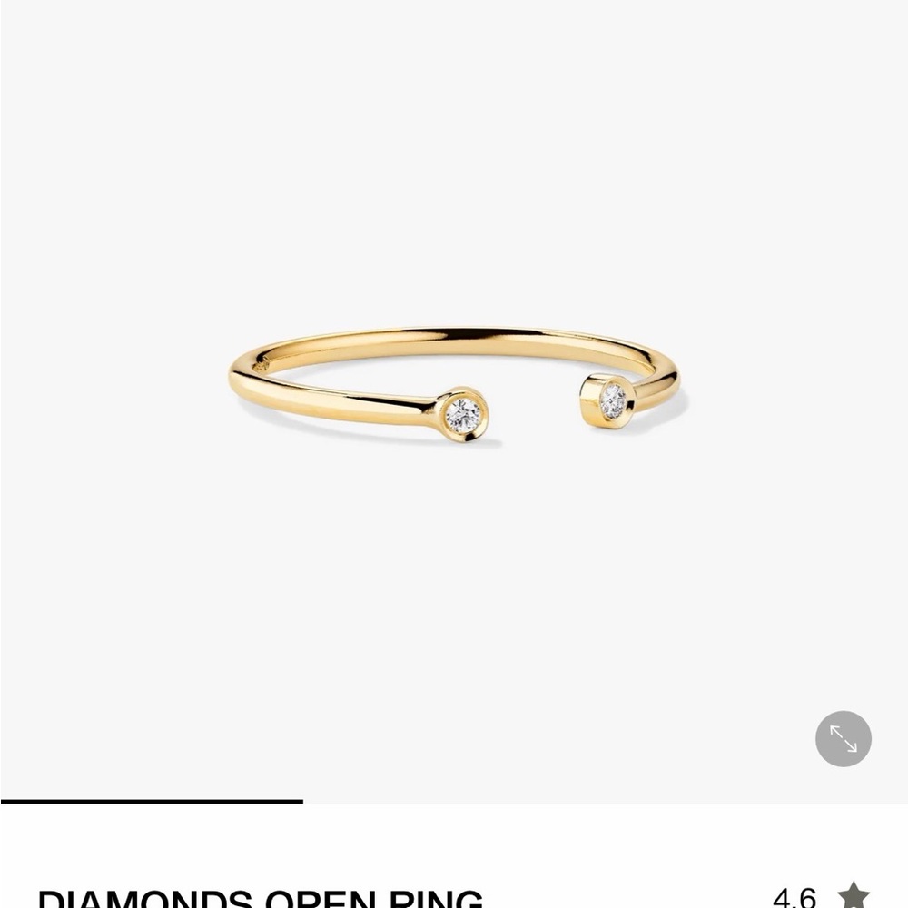 Mejuri Gold Open Ring with Two Diamond Terminals